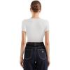 imageSUUKSESS Women Cotton Ribbed Scoop Neck Short Sleeve Top 2025 Summer Basic T ShirtSnow White