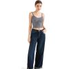 imageSUUKSESS Women Beach Vacation Tank Top Summer Adjustable Spaghetti Straps Cami Basic Crochet V Neck Crop CamisoleGrey
