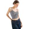 imageSUUKSESS Women Beach Vacation Tank Top Summer Adjustable Spaghetti Straps Cami Basic Crochet V Neck Crop CamisoleGrey