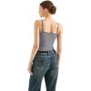 imageSUUKSESS Women Beach Vacation Tank Top Summer Adjustable Spaghetti Straps Cami Basic Crochet V Neck Crop CamisoleGrey