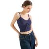 imageSUUKSESS Women Beach Vacation Tank Top Summer Adjustable Spaghetti Straps Cami Basic Crochet V Neck Crop CamisoleNavy