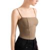 imageSUUKSESS Women Bustier No Boning Corset Tops Fitted Going Out Y2k Cami Tank TopsCoffee