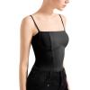 imageSUUKSESS Women Bustier No Boning Corset Tops Fitted Going Out Y2k Cami Tank TopsJet Black