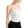 imageSUUKSESS Women Bustier No Boning Corset Tops Fitted Going Out Y2k Cami Tank TopsWhite