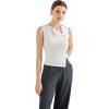 imageSUUKSESS Women Button Down Tank Top Sleeveless Summer Casual Vest Business Work Fitted ShirtWhite