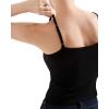 imageSUUKSESS Women Cotton Ribbed Going Out Camisole Top Y2k Spaghetti Strap Tank TopBlack