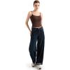 imageSUUKSESS Women Cotton Ribbed Going Out Camisole Top Y2k Spaghetti Strap Tank TopChocolate