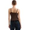 imageSUUKSESS Women Cotton Ribbed Going Out Camisole Top Y2k Spaghetti Strap Tank TopChocolate