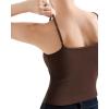 imageSUUKSESS Women Cotton Ribbed Going Out Camisole Top Y2k Spaghetti Strap Tank TopChocolate