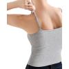 imageSUUKSESS Women Cotton Ribbed Going Out Camisole Top Y2k Spaghetti Strap Tank TopGrey