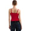 imageSUUKSESS Women Cotton Ribbed Going Out Camisole Top Y2k Spaghetti Strap Tank TopRed