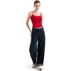 imageSUUKSESS Women Cotton Ribbed Going Out Camisole Top Y2k Spaghetti Strap Tank TopRed