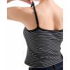 imageSUUKSESS Women Cotton Ribbed Going Out Camisole Top Y2k Spaghetti Strap Tank TopStriped Black