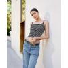 imageSUUKSESS Women Cotton Ribbed Going Out Camisole Top Y2k Spaghetti Strap Tank TopStriped Black