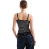 imageSUUKSESS Women Cotton Ribbed Going Out Camisole Top Y2k Spaghetti Strap Tank TopStriped Black