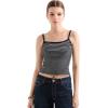 imageSUUKSESS Women Cotton Ribbed Going Out Camisole Top Y2k Spaghetti Strap Tank TopStriped Black