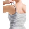 imageSUUKSESS Women Cotton Ribbed Going Out Camisole Top Y2k Spaghetti Strap Tank TopStriped Grey