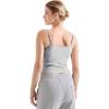 imageSUUKSESS Women Cotton Ribbed Going Out Camisole Top Y2k Spaghetti Strap Tank TopStriped Grey