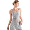 imageSUUKSESS Women Cotton Ribbed Going Out Camisole Top Y2k Spaghetti Strap Tank TopStriped Grey