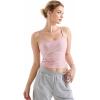 imageSUUKSESS Women Cotton Ribbed Going Out Camisole Top Y2k Spaghetti Strap Tank TopStriped Pink