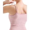 imageSUUKSESS Women Cotton Ribbed Going Out Camisole Top Y2k Spaghetti Strap Tank TopStriped Pink