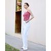 imageSUUKSESS Women Cotton Ribbed Going Out Camisole Top Y2k Spaghetti Strap Tank TopStriped Red