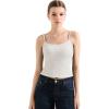 imageSUUKSESS Women Cotton Ribbed Going Out Camisole Top Y2k Spaghetti Strap Tank TopWhite