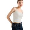 imageSUUKSESS Women Cotton Ribbed Going Out Camisole Top Y2k Spaghetti Strap Tank TopWhite