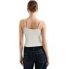 imageSUUKSESS Women Cotton Ribbed Going Out Camisole Top Y2k Spaghetti Strap Tank TopWhite