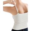 imageSUUKSESS Women Cotton Ribbed Going Out Camisole Top Y2k Spaghetti Strap Tank TopWhite