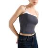 imageSUUKSESS Women Double Lined Spaghetti Strap Cami Going Out Y2k Sleeveless Tank TopsAsh
