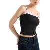 imageSUUKSESS Women Double Lined Spaghetti Strap Cami Going Out Y2k Sleeveless Tank TopsBlack