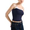 imageSUUKSESS Women Double Lined Spaghetti Strap Cami Going Out Y2k Sleeveless Tank TopsNavy Blue