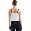 imageSUUKSESS Women Double Lined Spaghetti Strap Cami Going Out Y2k Sleeveless Tank TopsWhite