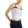 imageSUUKSESS Women Double Lined Spaghetti Strap Cami Going Out Y2k Sleeveless Tank TopsWhite