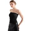 imageSUUKSESS Women Ribbed Going Out Trendy Tops Ruched Sexy Strapless Tube TopsBlack