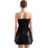 imageSUUKSESS Women Ribbed Going Out Trendy Tops Ruched Sexy Strapless Tube TopsBlack