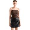 imageSUUKSESS Women Ribbed Going Out Trendy Tops Ruched Sexy Strapless Tube TopsBrown