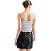 imageSUUKSESS Women Ribbed Going Out Trendy Tops Ruched Sexy Strapless Tube TopsFlower Grey