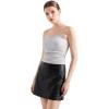 imageSUUKSESS Women Ribbed Going Out Trendy Tops Ruched Sexy Strapless Tube TopsFlower Grey