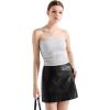 imageSUUKSESS Women Ribbed Going Out Trendy Tops Ruched Sexy Strapless Tube TopsFlower Grey