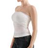 imageSUUKSESS Women Ribbed Going Out Trendy Tops Ruched Sexy Strapless Tube TopsWhite