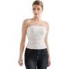 imageSUUKSESS Women Ribbed Going Out Trendy Tops Ruched Sexy Strapless Tube TopsWhite