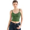 imageSUUKSESS Women Beach Vacation Tank Top Summer Adjustable Spaghetti Straps Cami Basic Crochet V Neck Crop CamisoleGreen