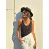 imageSUUKSESS Women 2 Piece Thong Bodysuit Sexy V Neck Backless Sleeveless Tank Tops01 Pack Black  Peacock Blue