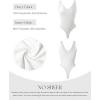 imageSUUKSESS Women 2 Piece Thong Bodysuit Sexy V Neck Backless Sleeveless Tank Tops01 Pack Brown  White
