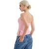 imageSUUKSESS Women Halter Double Lined Tank Top Backless Going Out Camisole Crop TopBlush