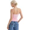 imageSUUKSESS Women Halter Double Lined Tank Top Backless Going Out Camisole Crop TopBlush