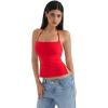 imageSUUKSESS Women Halter Double Lined Tank Top Backless Going Out Camisole Crop TopDream Red