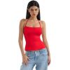imageSUUKSESS Women Halter Double Lined Tank Top Backless Going Out Camisole Crop TopDream Red